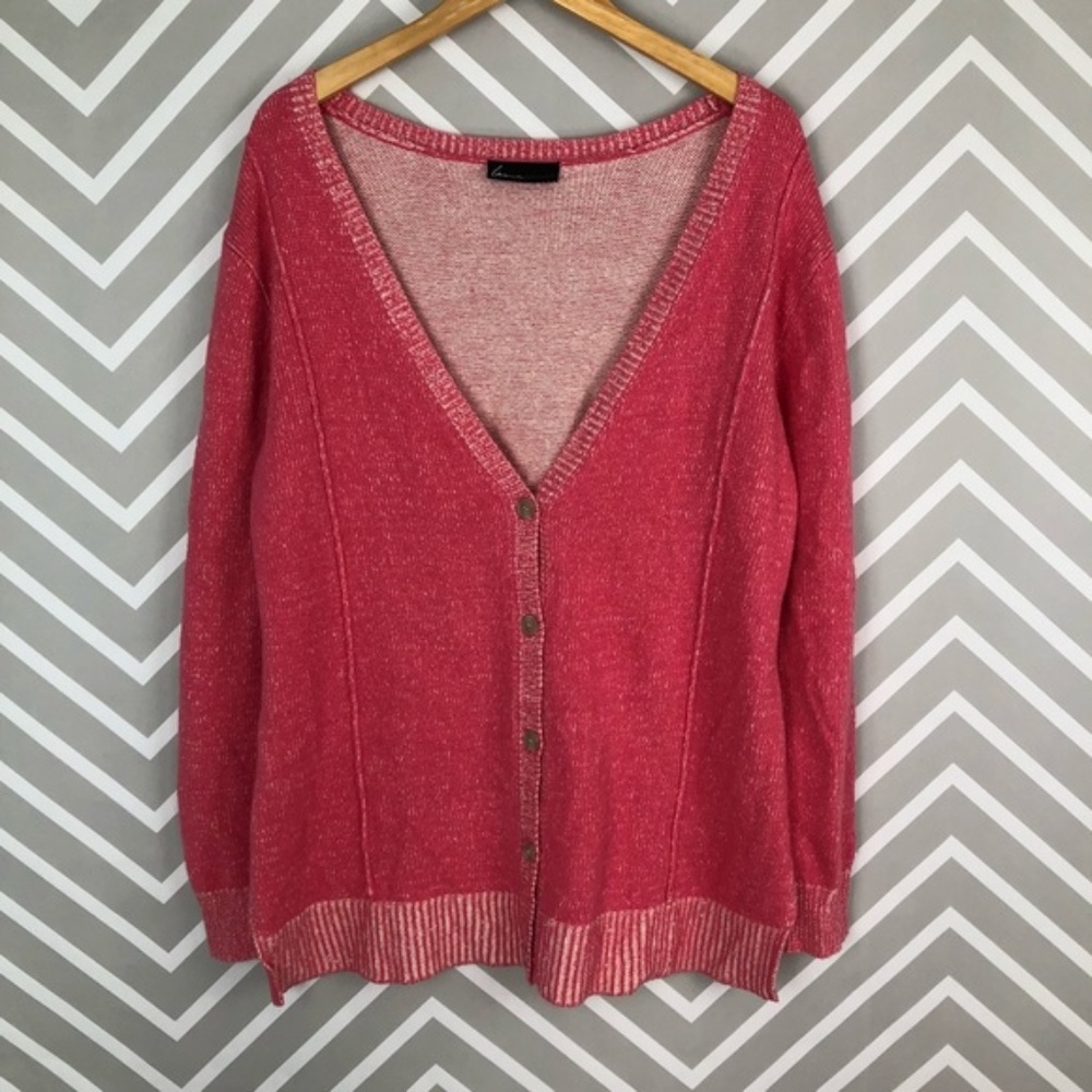 Lane Bryant Pink Button Up Cardigan Sweater SZ 22
